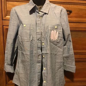 Denim phi mu button down...w/ free phi mu keychain